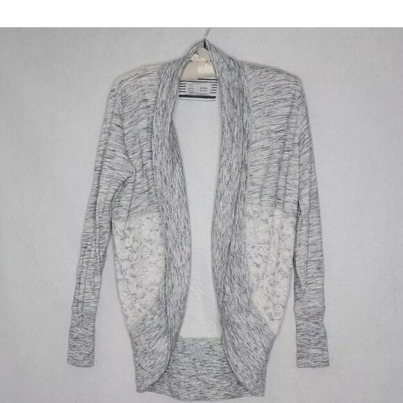 Saturday Sunday by Anthropologie Terry Lace Gray Cocoon Open Cardigan - Picture 2 of 7